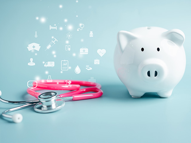 Tirelire et stéthoscope